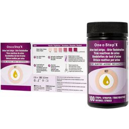 One+Step ketonenteststrips + referentiekleurkaart - urinetest - ketose - ketogeen dieet