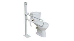Ausilium Opklapbare Handgreep met Toiletrolhouder op Verstelbare en Robuuste Kolom