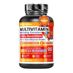 Vitastrong Multivitamines – 90 Comprimés, 23 Nutriments Actifs