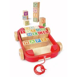 Hape Letters Bouwblokken in de Trekwagen