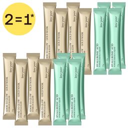 2 = 1* | âme pure Jelly Glow Rubber Mask - Goud | Set van 4