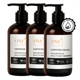 OXY8 Natural Cosmetics NOURISHING MULTICARE SHAMPOO – lot de 3 cheveux forts & cuir chevelu apaisé