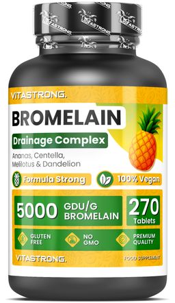 Vitastrong Bromelaïne 5000 GDU - 270 tabletten, ondersteuning van vochtafvoer en cellulitis