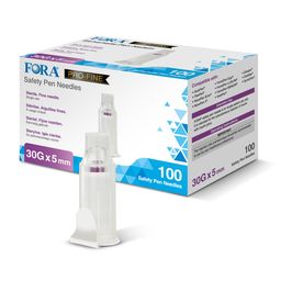 FORA PRO-FINE Veiligheidspennaalden 30G 5mm - insuline pennaalden