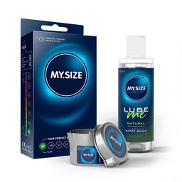 MY.SIZE PRO Préservatifs + LUBE ME Natural + Body Candle Set