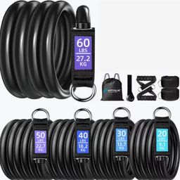 VITALIC Bandes de résistance premium avec poignées – Élastiques musculation fitness