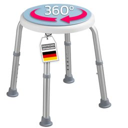 KARAT Tabouret de douche Peter - Réglable en hauteur - Charge maximale 150 kg - Pivotant à 360°