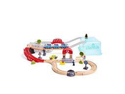 Ensemble de train urbain Hape dans une boîte pratique