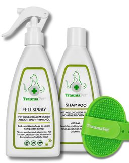 TraumaPet Vachtverzorgings-Set met colloïdaal zilver voor honden en katten