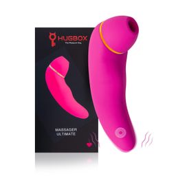 HUGBOX Sextoy Stimulateur Clitoridien avec Dildo – Vibromasseur 2-en-1, Étanche