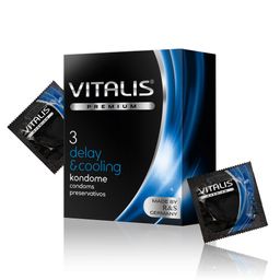 Vitalis delay & cooling, lot de 3 préservatifs, 3 pièces