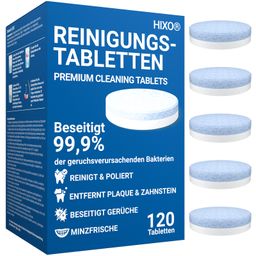 HIXO 120x Reinigingstabletten Gebitsreiniger voor Kunstgebitten en Retainers