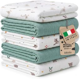 Kikido 5 Mousseline Doeken voor Baby 100% Katoen