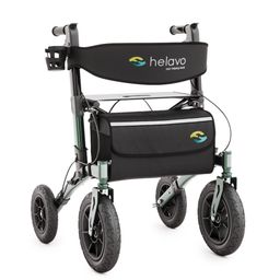 Helavo Outdoor rollator met luchtbanden opvouwbaar met zitting en rugleuningsband 9,5kg