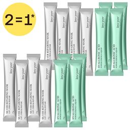 2 = 1* | âme pure Jelly Glow Rubber Mask - Zilver | Set van 4