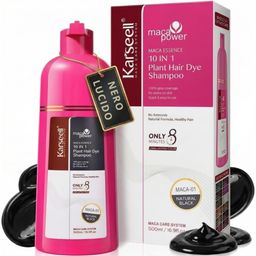 KARSEELL Shampooing Colorant Noir – Couverture rapide des Cheveux Blancs