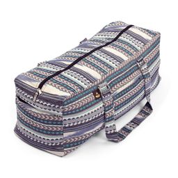 bodhi ETHNO Collection: Yoga Kit Bag Ikat geweven stof, zwart-wit-blauw gedessineerd