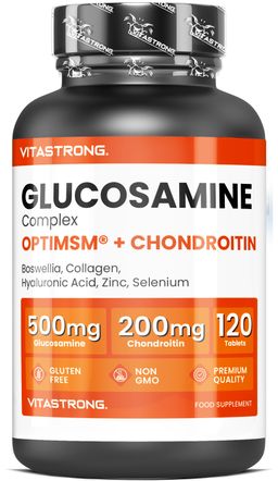 Vitastrong Glucosamine + Chondroïtine - 120 Comprimés, Soutien Articulaire