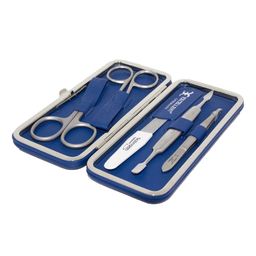 Excellent Solingen Manicureset, 5-delig, van blauw imitatieleer