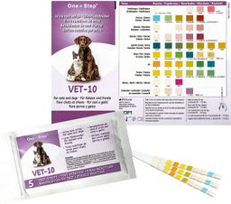 One+Step urineteststrips voor honden en katten - Sneltest voor 10 gezondheidswaarden
