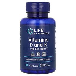 Life Extension Vitamines D and K with Sea-Iodine 125 mcg