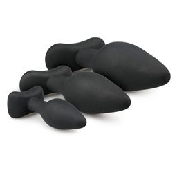 Easytoys - Set de plugs anaux noirs en silicone