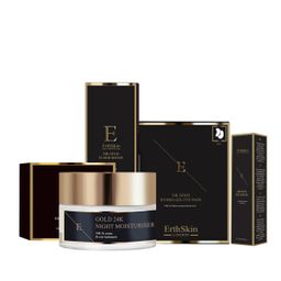 ErthSkin London Anti-Rimpel Serum, Nachtcrème, Oogcrème + Collageen Oogpatch 24K Goud – Set