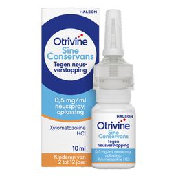 Otrivine Sine Conservans tegen Neusverstopping 0,5 mg/ml Oplossing Neusspray