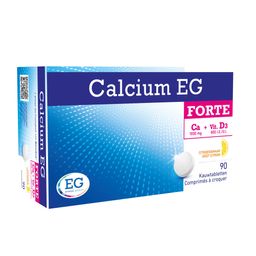 Calcium EG Forte | 1000 mg Calcium & 800 U.I. Vitamine D3 | Goût Citron | Maintien d'Os forts & sains