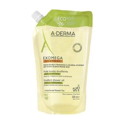 A-Derma Exomega Control Huile Lavante Emolliente anti-grattage | Peau sèche tendance à l'eczéma atopique Refill
