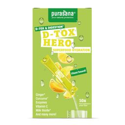 Purasana Hydration Superfoods D-Tox Hero 10x4,5g + CADEAU Purasana Hydration Drinkfles 750 ml