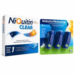 NiQuitin® Combi Therapie Clear 21mg/24h 14 patchs + Minilozenge 2mg Nicotine 60 comprimés à sucer