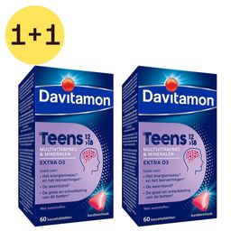 Davitamon Teens Multivitamines Aardbei 1+1 GRATIS