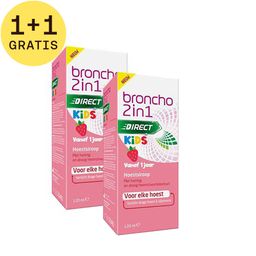 Broncho 2-in-1 Kids Hoestsiroop Aardbei - Droge Hoest, Slijmhoest 1+1 GRATIS