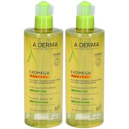 A-Derma Exomega Control Huile Lavante Emolliente anti-grattage | Peau sèche tendance à l'eczéma atopique