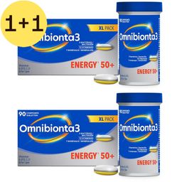 Omnibionta 3 Energy 50+ | Multivitaminen met vitamines B12, vitamine C, zink & ijzer | 3 maanden | 1+1 GRATIS