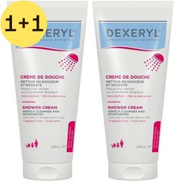 Dexeryl Douchecrème | Voor Zeer Droge Huid Met Atopische Neigingen Gezicht en Lichaam | 1+1 GRATIS