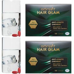 Omnivit Hair Glam | Chute de cheveux, cheveux brillants et forts | Avec kératine et acides aminés | 3 mois