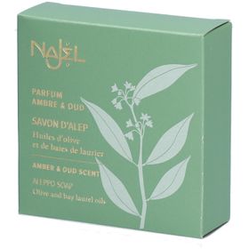 Najel Aleppo Soap Olive and Bay Laurel Oils Amber & Oud Scent Face/Body/Hair Bio