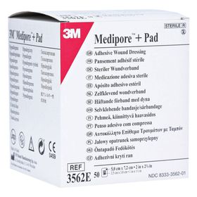 3M Medipore + Pansement Stérile avec Compresse Absorbante 5cmx7,2cm