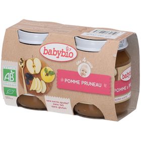 Babybio Pomme et Pruneau de France – Alimentation pour Bébé 100 % Bio – Purée de Fruits – Dès 4 Mois