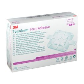 3M Tegaderm Foam Pansement Hydrocellulaire Adhésif Carré 8,8cm X 8,8cm 90610