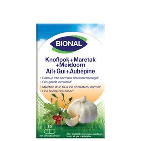 Bional Knoflook + Maretak + Meidoorn – Circulatie en Afweersysteem –Voedingssupplement met Vitamine E