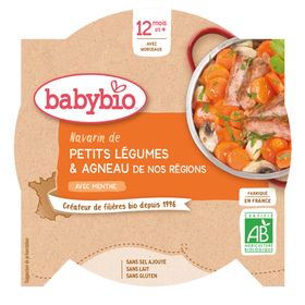 Babybio Petits Légumes, Agneau de France et Menthe – Alimentation pour Bébé Bio – Ragoût – Dès 12 Mois