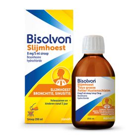 Bisolvon® Slijmhoest 8 mg/5 ml | Hoest Siroop | Slijmhoest, Bronchitis, Sinusitis