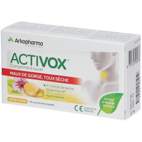 Activox Comprimé À Sucer Maux de Gorge & Toux Sèche