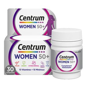 Centrum Women 50+ Multivitamines | 13 Vitamines & 10 Minéraux | Énergie, Immunité, Os, Hormones