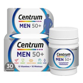 Centrum Men 50+ Multivitamines | 13 Vitamines & 10 Minéraux | Énergie, Immunité, Muscles, Mémoire