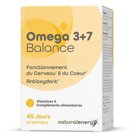 Natural Energy Omega 3+7 Balance | Fonction cérébrale, Fonction cardiaque, stress oxydant vision,