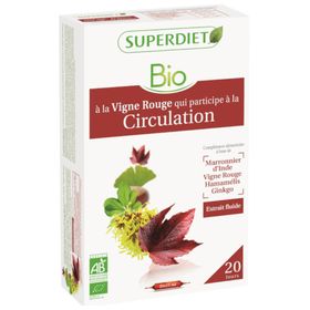 Superdiet Complexe Circulation Vigne Rouge - Ginkgo - Hamamélis - Marronnier d'Inde Bio